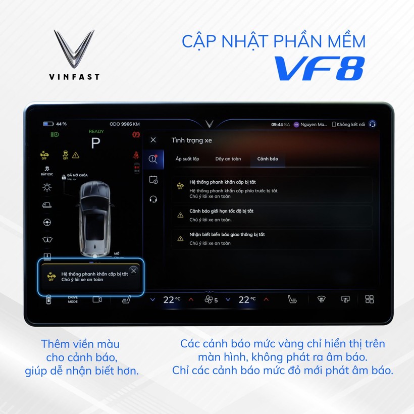 Cập nhật thêm các tính năng mới trên VF 8